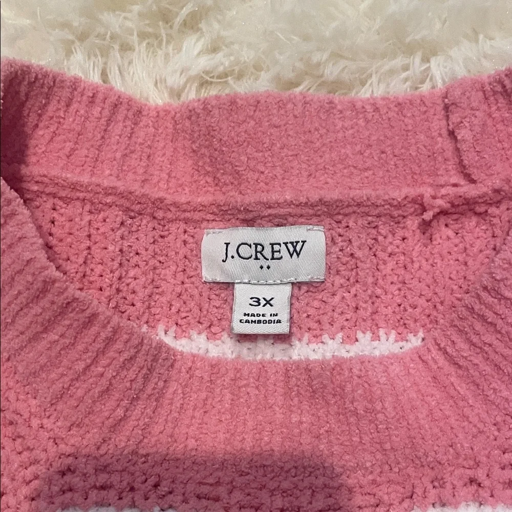 J. Crew Pink‎ and White Striped Sweater